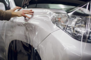 ppf installation on silver car